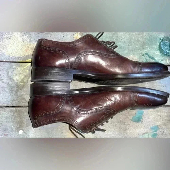 Magnanni Men’s Cognac Leather Lace Up Cap Toe Oxfords Size 10​ - Picture 4 of 8